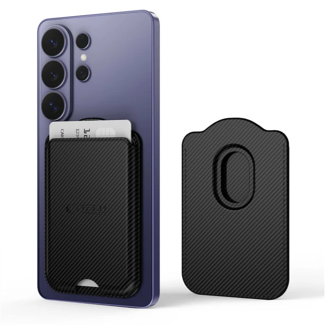 Чохол Tech-Protect CH02 MagWallet Universal Magnetic Card Holder Carbon with MagSafe (5906302326396)
