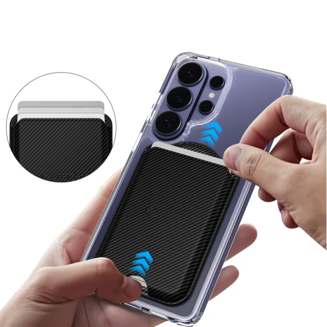 Чохол Tech-Protect CH02 MagWallet Universal Magnetic Card Holder Carbon with MagSafe (5906302326396)