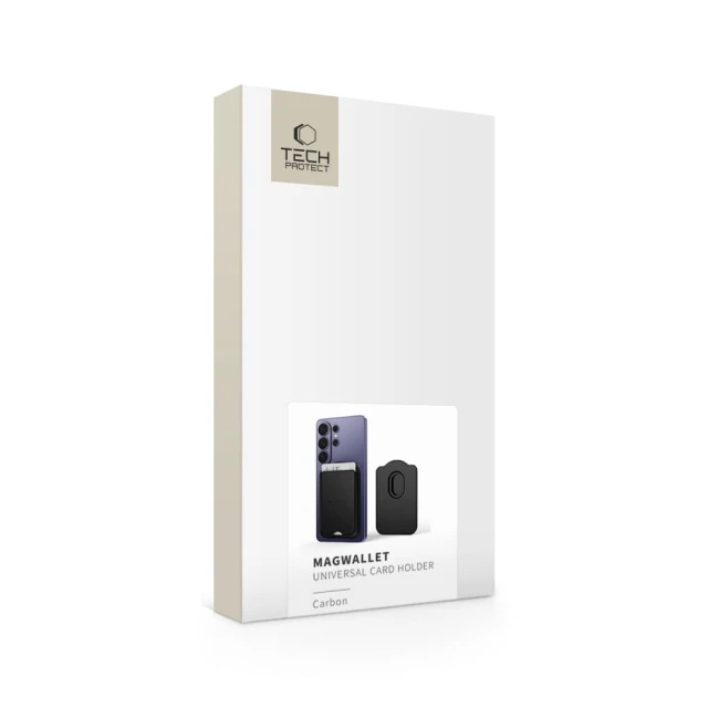 Чохол Tech-Protect CH02 MagWallet Universal Magnetic Card Holder Carbon with MagSafe (5906302326396)