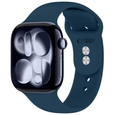Ремешок Tech-Protect Silicone для Apple Watch Series 11/10 42 mm | Series 9/8/7 41 mm | 6/5/SE 40 mm Navy Blue (5906302326600)