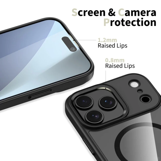 Чехол Tech-Protect MagMat для iPhone 17 Pro Max Black Clear with MagSafe (5906302330003)