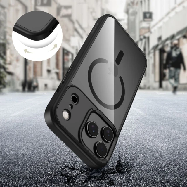 Чехол Tech-Protect MagMat для iPhone 17 Pro Max Black Clear with MagSafe (5906302330003)