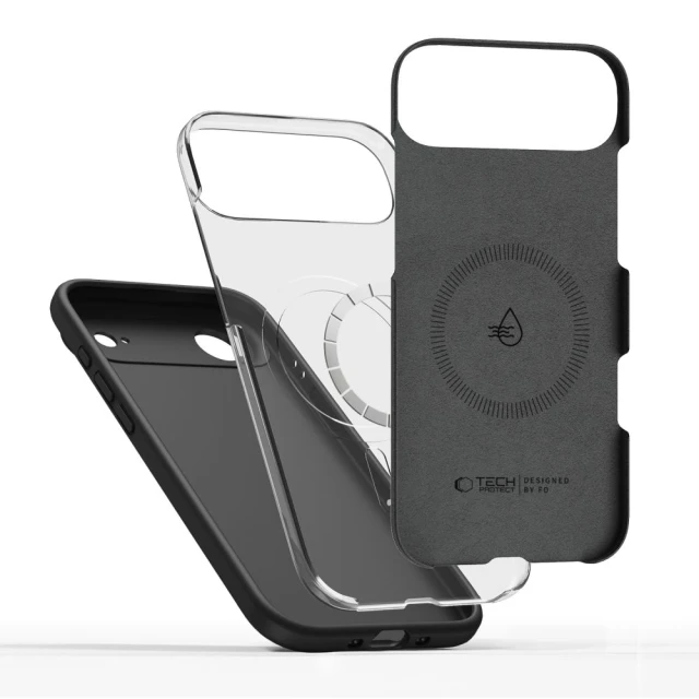 Чехол Tech-Protect Silicone для iPhone 17 Air Black with MagSafe (5906302330140)
