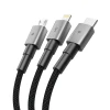 Кабель Tech-Protect UltraBoost 3-in-1 USB-A to Lightning | UCB-C | Micro-USB 15W 1.2 m Iron Grey (5906302330294)