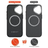 Чехол Tech-Protect Ion Carbon для iPhone 17 Black Silver with MagSafe (5906302330331)