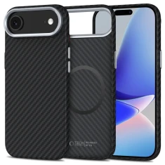 Чехол Tech-Protect Ion Carbon для iPhone 17 Air Black Silver with MagSafe (5906302330348)