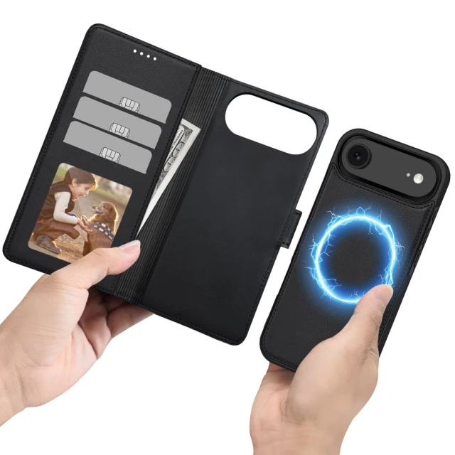 Чохол-книжка Tech-Protect Wallet для iPhone 17 Air Matte Black with MagSafe (5906302330386)