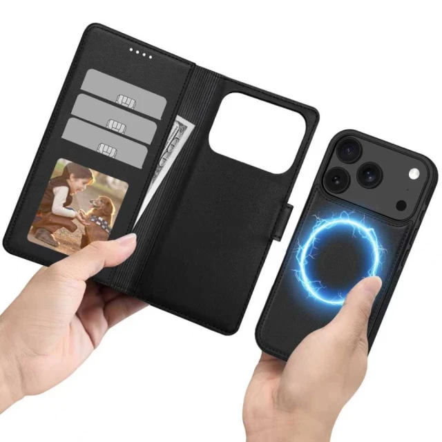Чехол-книжка Tech-Protect Wallet для iPhone 17 Pro Max Matte Black with MagSafe (5906302330409)