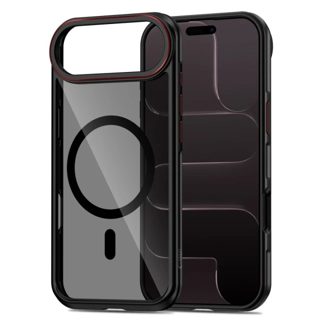 Чохол Tech-Protect MagHybrid для iPhone 17 Air Black Red with MagSafe (5906302330423)