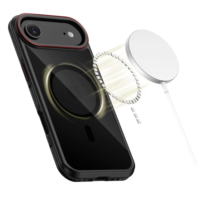 Чохол Tech-Protect MagHybrid для iPhone 17 Air Black Red with MagSafe (5906302330423)