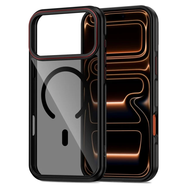 Чохол Tech-Protect MagHybrid для iPhone 17 Pro Max Black Red with MagSafe (5906302330447)
