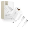 Мережевий зарядний пристрій Tech-Protect NCA20 QC/PD 20W USB-C | USB-A with USB-C to USB-C Cable White (5906302330553)