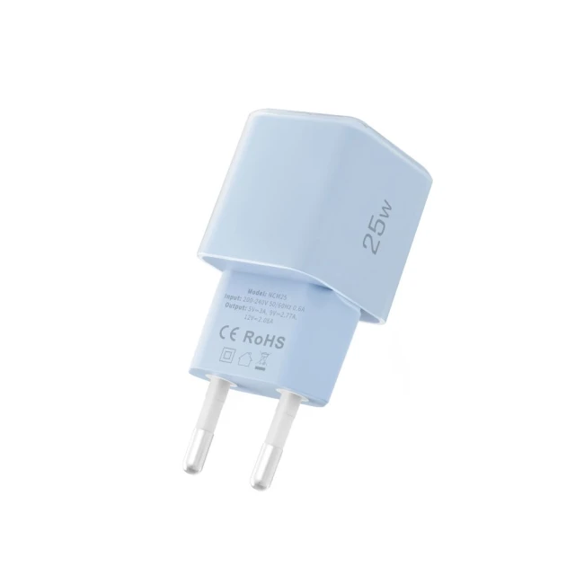 Мережевий зарядний пристрій Tech-Protect NCM25 QC/PD 25W USB-C Baby Blue (5906302330560)