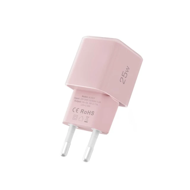Мережевий зарядний пристрій Tech-Protect NCM25 QC/PD 25W USB-C Baby Pink (5906302330577)