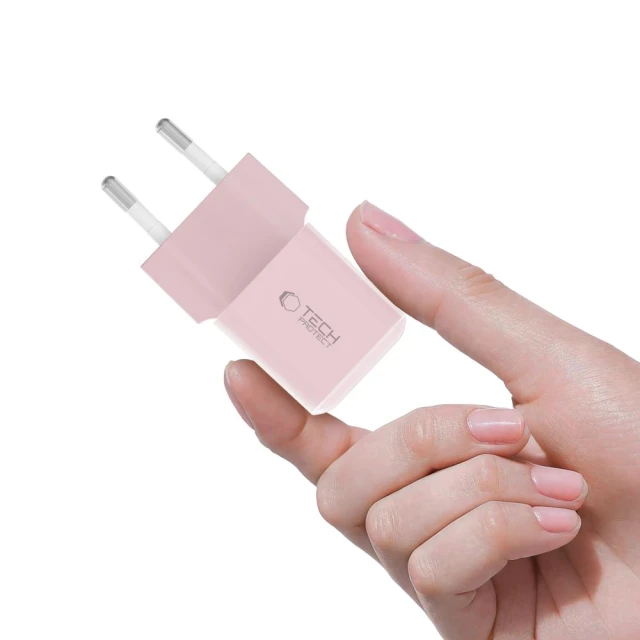 Мережевий зарядний пристрій Tech-Protect NCM25 QC/PD 25W USB-C Baby Pink (5906302330577)