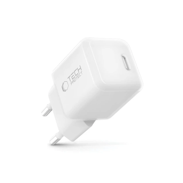 Мережевий зарядний пристрій Tech-Protect NCM25 QC/PD 25W USB-C White (5906302330584)