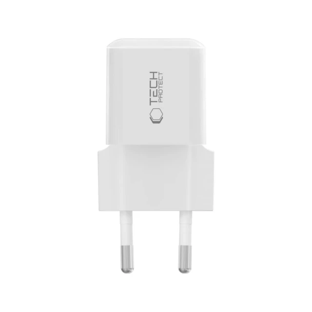Мережевий зарядний пристрій Tech-Protect NCM25 QC/PD 25W USB-C White (5906302330584)