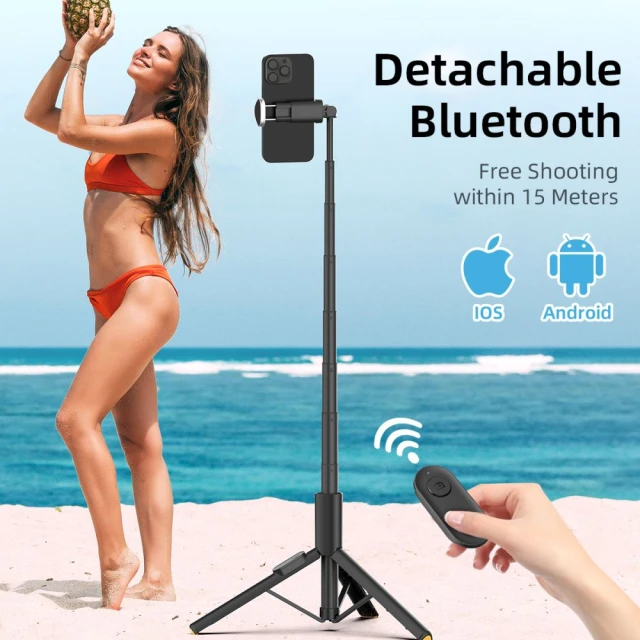 Універсальний штатив Tech-Protect Bluetooth Selfie Stick Tripod Black (5906302330867)