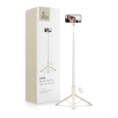 Універсальний штатив Tech-Protect Bluetooth Selfie Stick Tripod Beige (5906302330874)