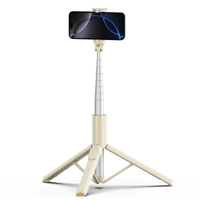 Універсальний штатив Tech-Protect Bluetooth Selfie Stick Tripod Beige (5906302330874)