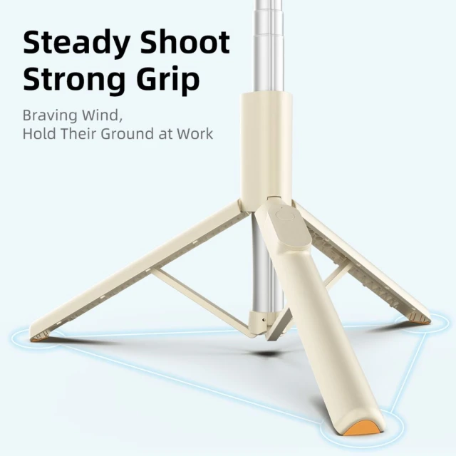 Універсальний штатив Tech-Protect Bluetooth Selfie Stick Tripod Beige (5906302330874)