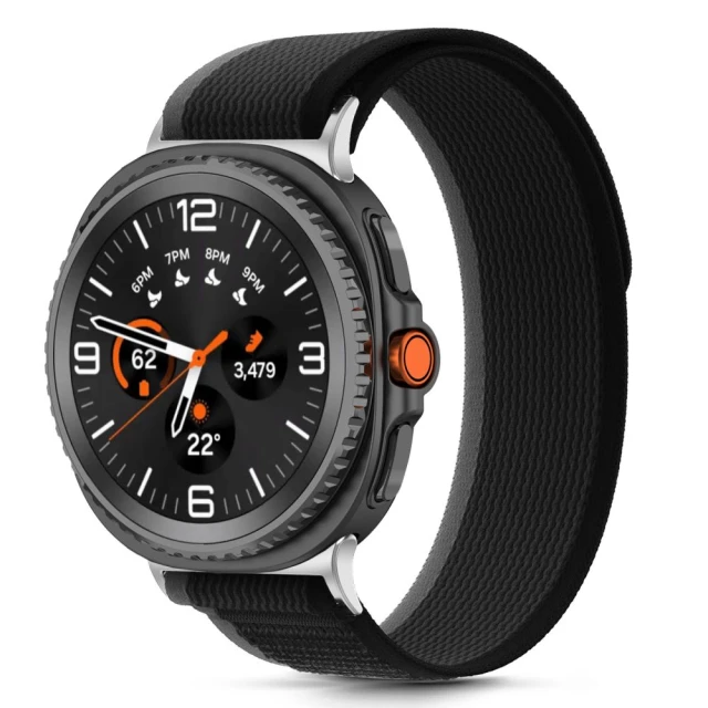Ремінець Tech-Protect Nylon Stripe для Samsung Galaxy Watch 8 40 mm | Classic 44/46 mm Black/Orange (5906302331239)