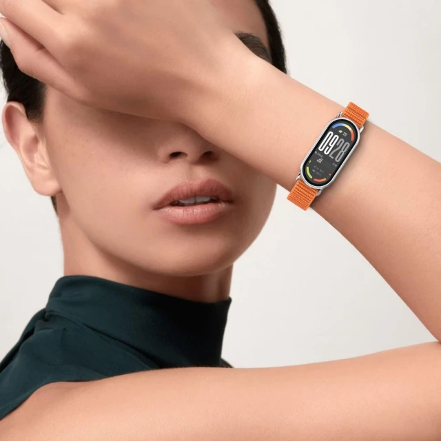 Ремінець Tech-Protect Nylon Stripe для Xiaomi Smart Band 8/9/10/NFC Black/Orange (5906302331468)