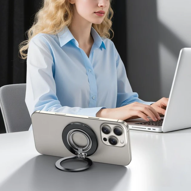 Магнитное кольцо Tech-Protect Satin Black with MagSafe (5906302331789)