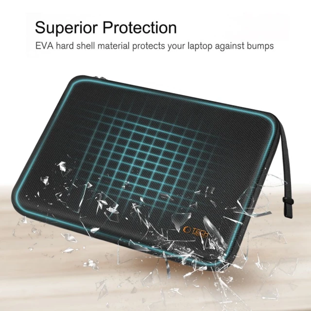 Чохол-папка для ноутбука Tech-Protect Hardpouch Laptop 15–16 inch Black Orange (5906302331819)