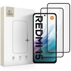 Захисне скло Tech-Protect Glass Fit+ для Xiaomi Redmi 15 5G/4G Black (2 pack) (5906302332113)