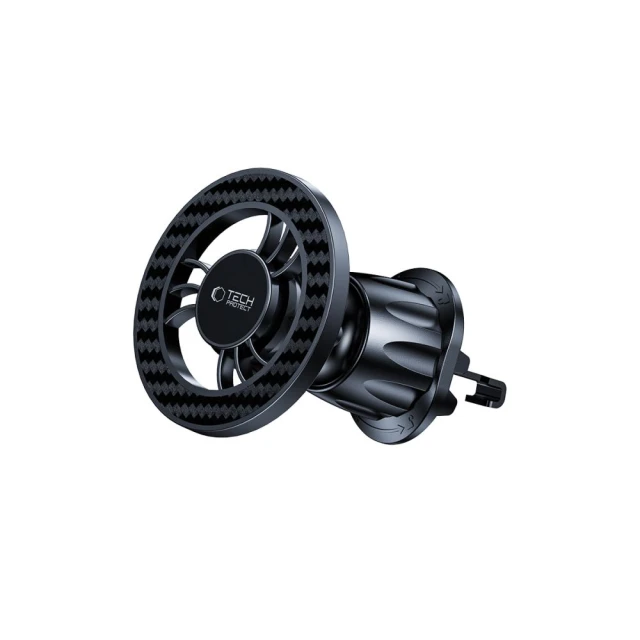 Автотримач з функцією бездротової зарядки Tech-Protect N56 Magnetic Carbon Black with MagSafe (5906302332571)