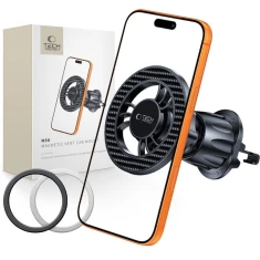 Автодержатель с функцией беспроводной зарядки Tech-Protect N56 Magnetic Carbon Black with MagSafe (5906302332571)