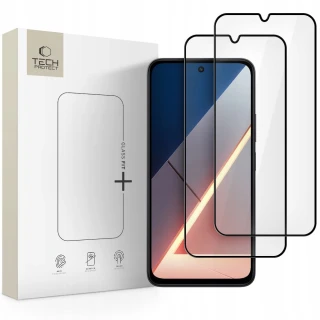 Захисне скло Tech-Protect Glass Fit+ для Xiaomi Poco M7 Black (2 pack) (5906302332625)