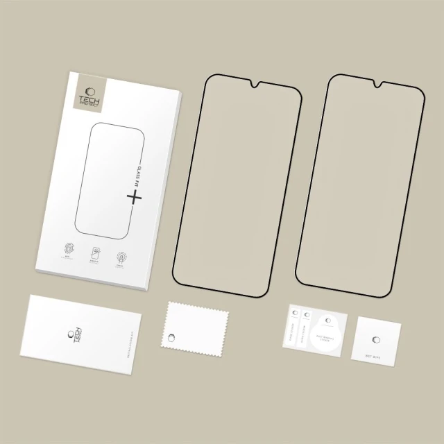 Захисне скло Tech-Protect Glass Fit+ для Xiaomi Poco M7 Black (2 pack) (5906302332625)