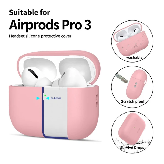 Чохол для навушників Tech-Protect Silicone для AirPods Pro 3 Dusty Pink (5906302333080)
