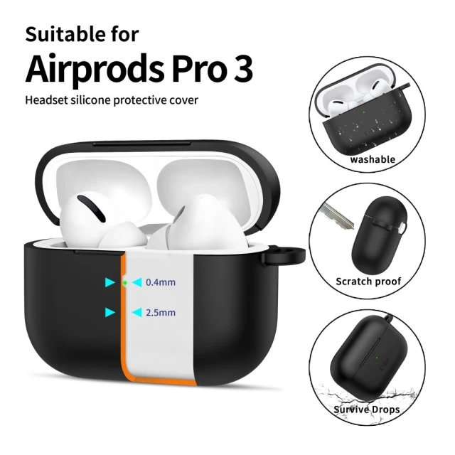 Чохол Tech-Protect Silicone Hook для AirPods Pro 3 Black (5906302333097)