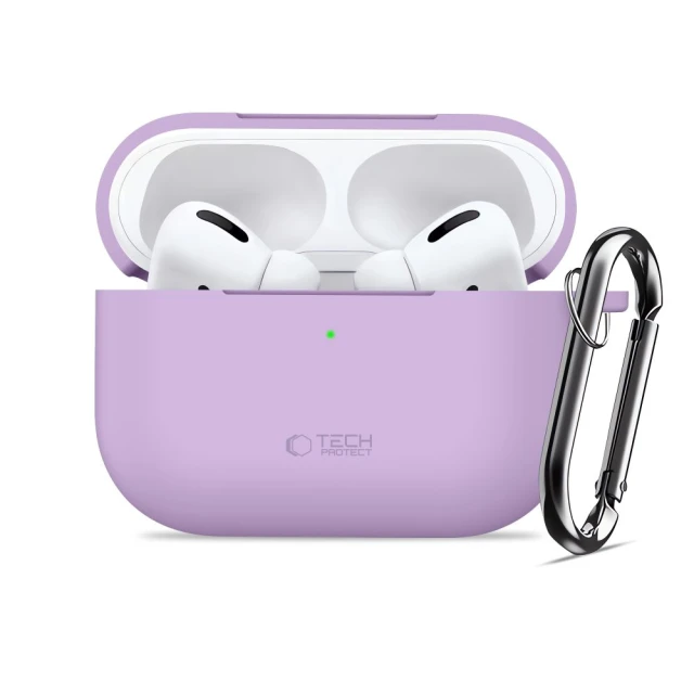 Чехол Tech-Protect Silicone Hook для AirPods Pro 3 Lavender (5906302333103)