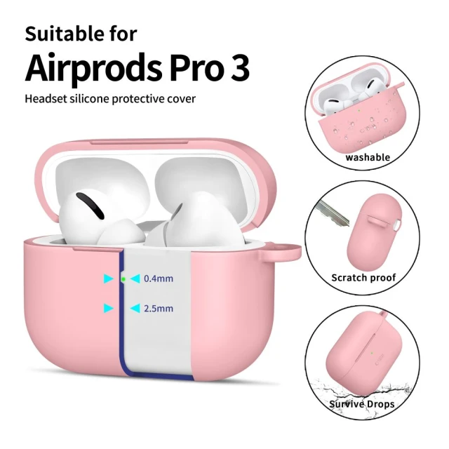 Чохол Tech-Protect Silicone Hook для AirPods Pro 3 Dusty Pink (5906302333127)