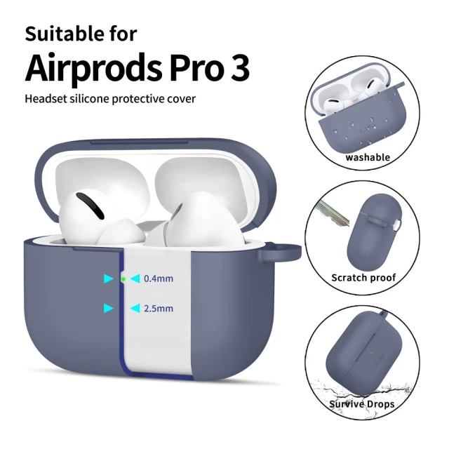 Чохол Tech-Protect Silicone Hook для AirPods Pro 3 Baby Blue (5906302333134)