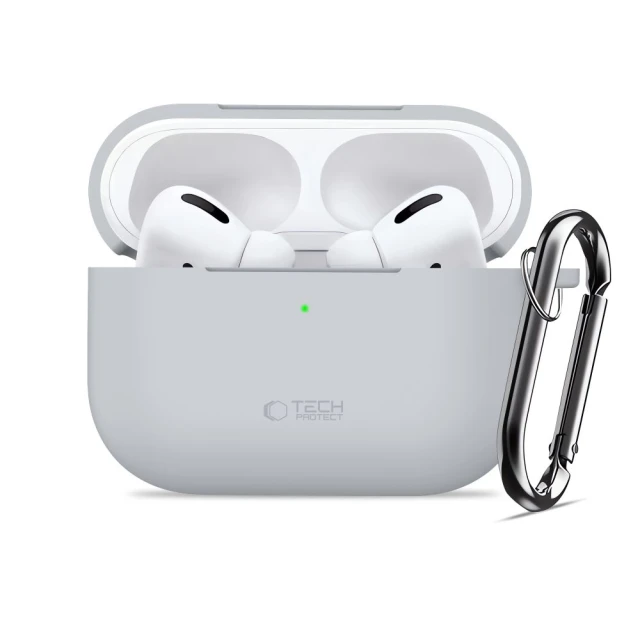 Чохол Tech-Protect Silicone Hook для AirPods Pro 3 Crayon Grey (5906302333141)