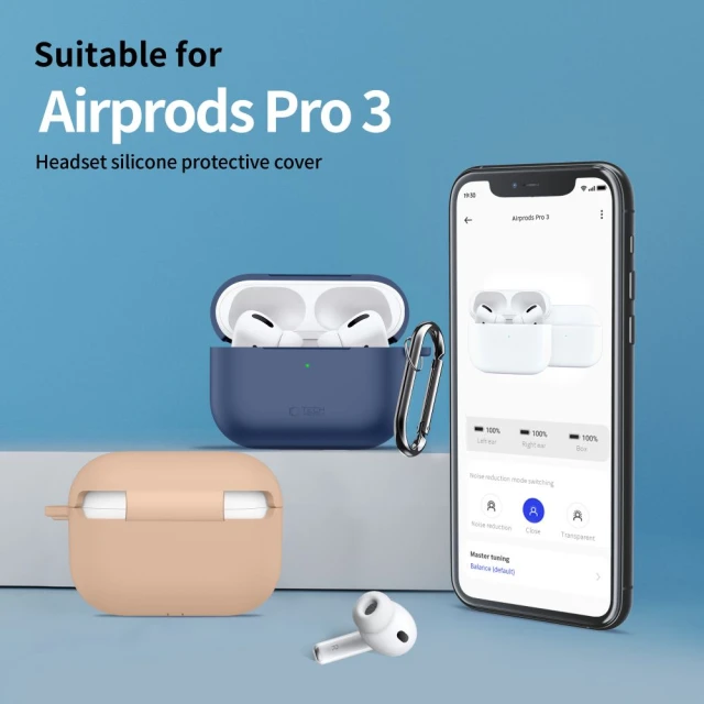 Чохол Tech-Protect Silicone Hook для AirPods Pro 3 Caffe Latte (5906302333158)