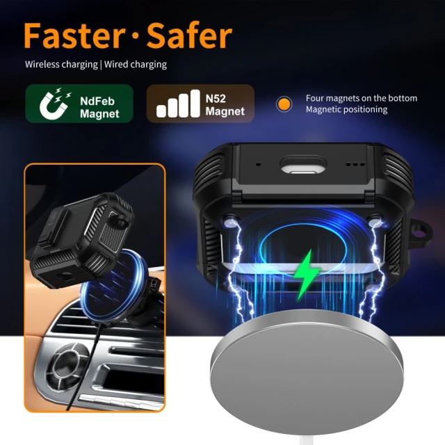 Чохол Tech-Protect Carbonox для AirPods Pro 3 Black with MagSafe (5906302333172)