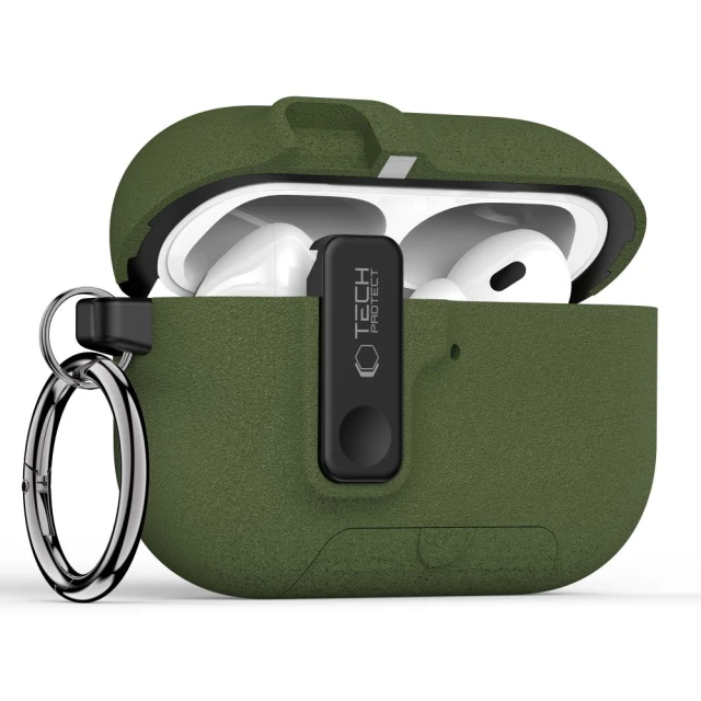 Чохол Tech-Protect Slim Hook для AirPods Pro 3 Olive Green (5906302333271)