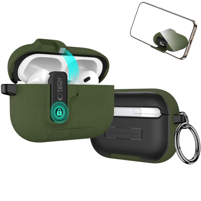 Чохол Tech-Protect Slim Hook для AirPods Pro 3 Olive Green (5906302333271)