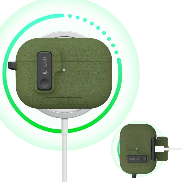 Чохол Tech-Protect Slim Hook для AirPods Pro 3 Olive Green (5906302333271)