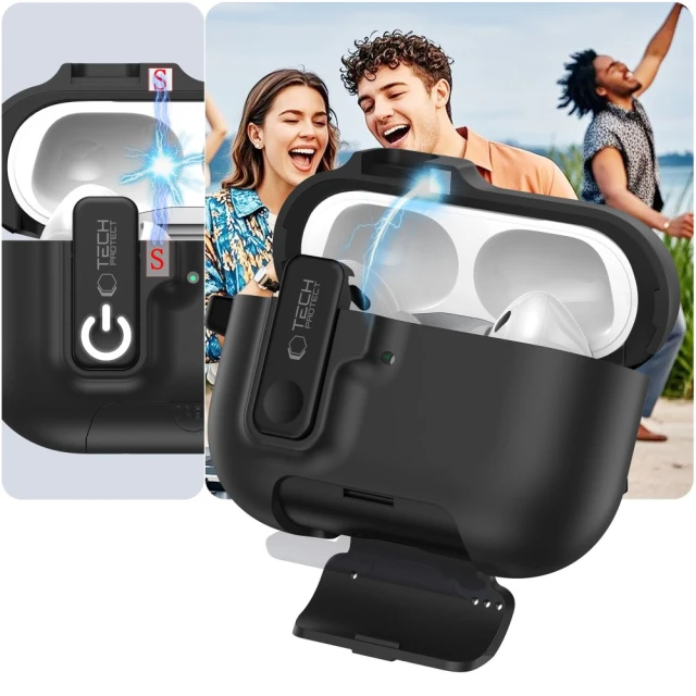 Чехол Tech-Protect Slim Hook для AirPods Pro 3 Black (5906302333288)