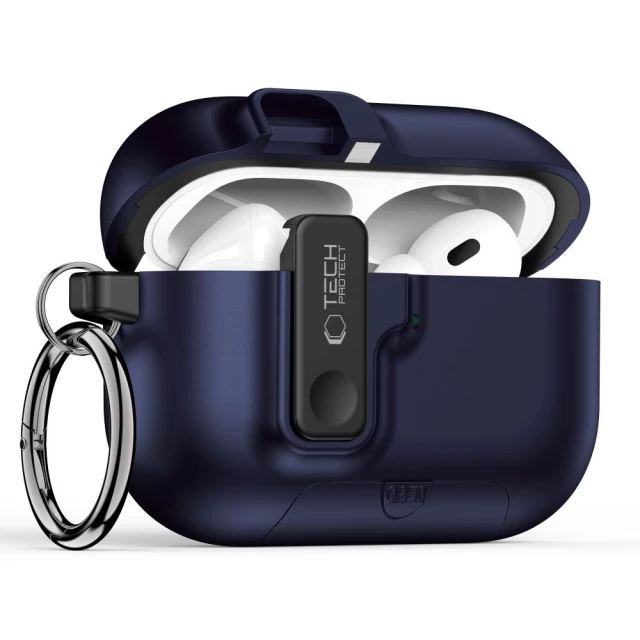 Чехол Tech-Protect Slim Hook для AirPods Pro 3 Navy Blue (5906302333295)