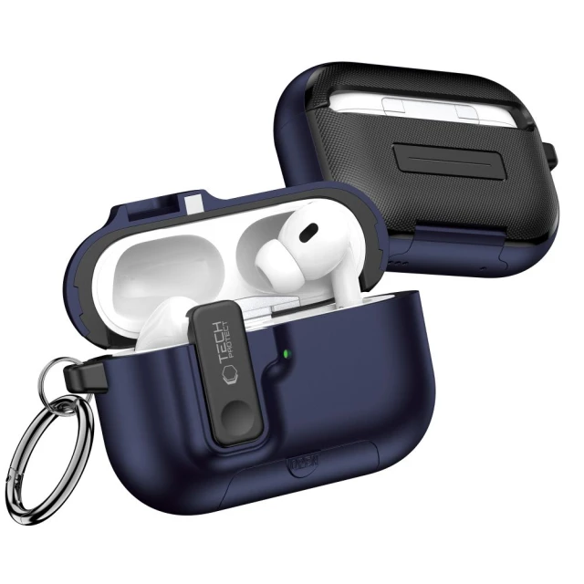 Чехол Tech-Protect Slim Hook для AirPods Pro 3 Navy Blue (5906302333295)