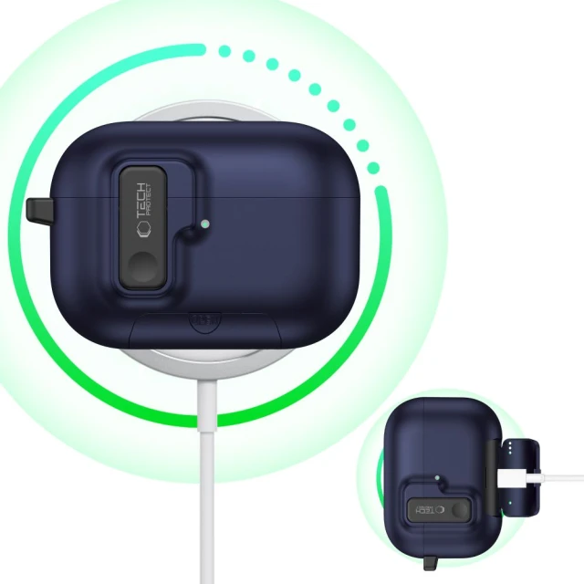 Чехол Tech-Protect Slim Hook для AirPods Pro 3 Navy Blue (5906302333295)