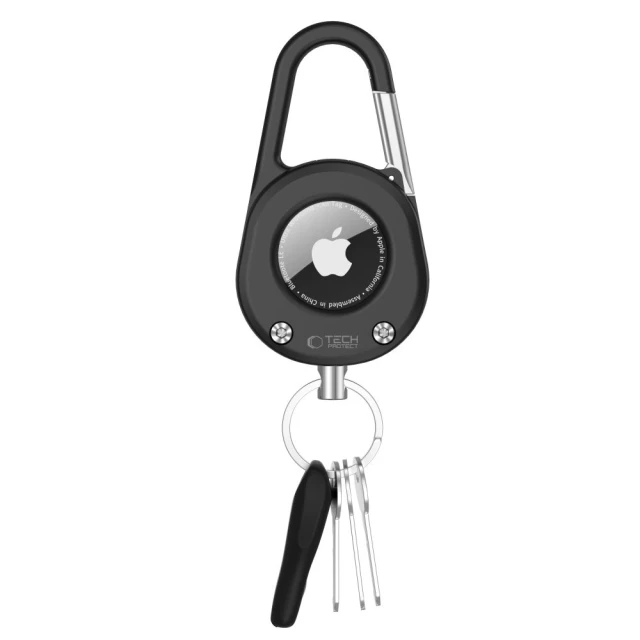 Брелок Tech-Protect Sidelock Carabiner Keychain для AirTag 2/1 Black (5906302333332)